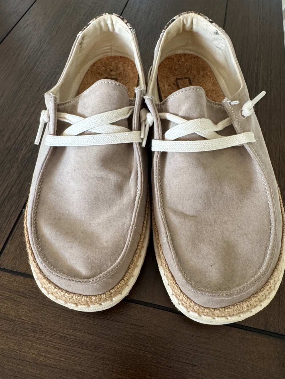 Hey Dude Women's Taupe Suede Moccasin Slip-Ons